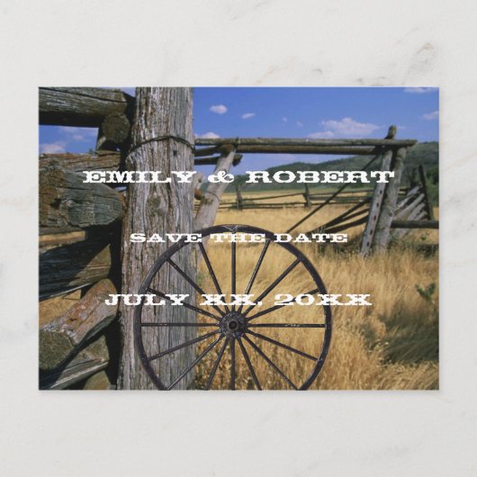 Faire-part Pays Rustique Enregistrer la date Carte postale (Devant)