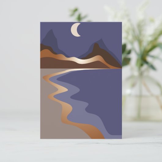 Faire-part Paysage doré Abstrait (Debout devant)