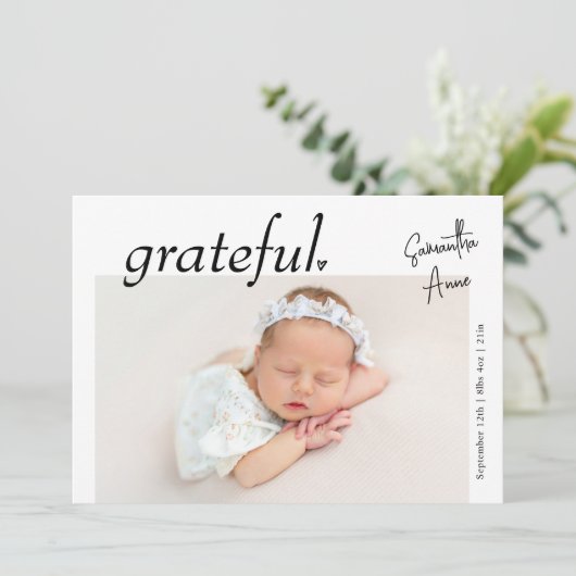 Faire-part Paysage moderne minimal photo bébé naissance (Debout devant)