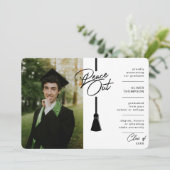 Faire-part Peace Out Black Tassel Covid Photo Graduation (Debout devant)