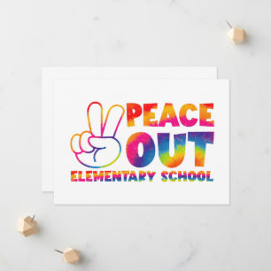 Faire-part Peace Out Élémentaire École Tie Dye Dernier jour