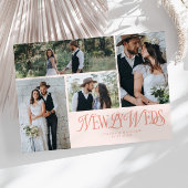 Faire-part Peach Newlyweds Multi Photo Mariage