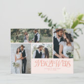 Faire-part Peach Newlyweds Multi Photo Mariage (Debout devant)