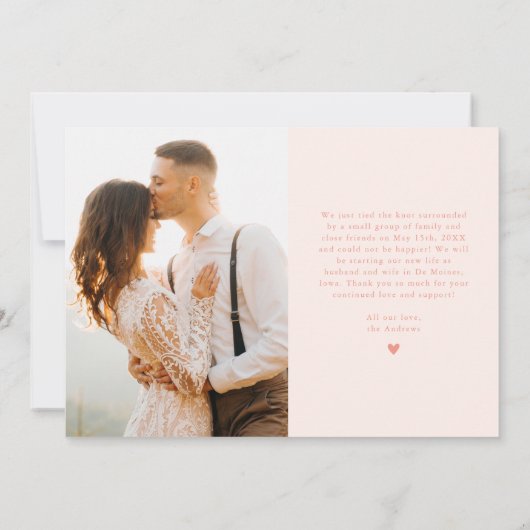 Faire-part Peach Newlyweds Multi Photo Mariage (Dos)