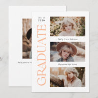 Peach Trendy Serif Multiples Diplôme Photo