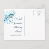 Faire-part Peacock Feather Enregistrer la date carte postale  (Dos)