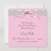 Faire-part Pearls Pink Baby Girl Annonces de naissance (Dos)