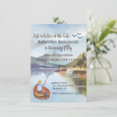 Faire-part Pêche à l'aquarelle à la fête du 50e anniversaire (Debout devant)