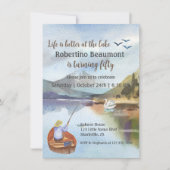 Faire-part Pêche à l'aquarelle à la fête du 50e anniversaire  (Devant)