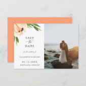 Faire-part Pêcher Photo Botanique Enregistrer La Date (Devant / Derrière)