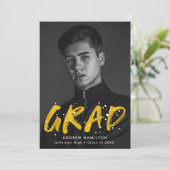 Faire-part Peinture Jaune moderne Graduation photo (Debout devant)