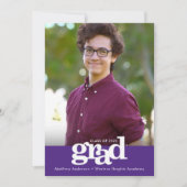 Faire-part Peinture violette photo moderne typographie audaci (Devant)