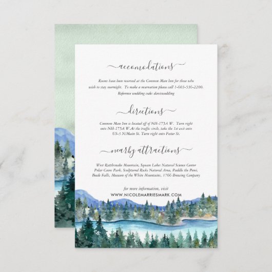 Faire-part Pemi River Mariage Informations d'invité (Devant / Derrière)