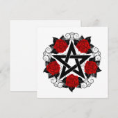 Faire-part Pentagramme aux roses rouges (Devant / Derrière)