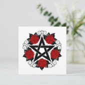Faire-part Pentagramme aux roses rouges (Debout devant)