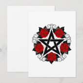 Faire-part Pentagramme aux roses rouges (Devant / Derrière)