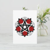 Faire-part Pentagramme aux roses rouges (Debout devant)