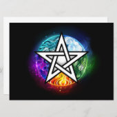 Faire-part pentagramme du Wiccan (Devant / Derrière)