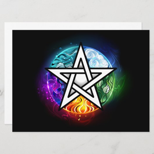 Faire-part pentagramme du Wiccan (Devant / Derrière)