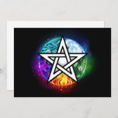 Faire-part pentagramme du Wiccan (Devant / Derrière)