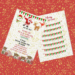 Faire-part Père Noël Crew Reindeer Snowman Noël 1er anniversa<br><div class="desc">Un joli JOLLY HOLLY Noël Anniversaire Invitation Faire-part pour votre fille Anniversaire 1/N'importe quel âge. L'illustration a une frontière de lapin et de cadeaux avec Père Noël faisant un faire-part avec ses gens - Reindeer,  Bird,  Snowman. Le TEXTE est personnalisable.</div>