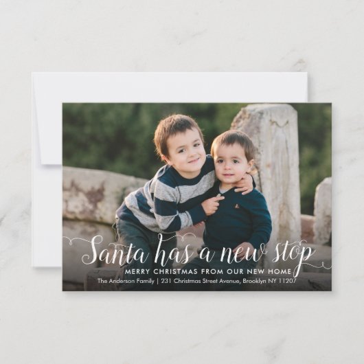Faire-part Père Noël Nouvelle Maison Stop Noël Photo Holiday  (Devant)