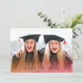 Faire-part Perfect White Fire Full Photo Graduation (Debout devant)