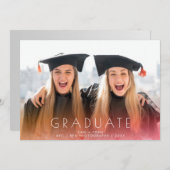 Faire-part Perfect White Fire Full Photo Graduation (Devant / Derrière)