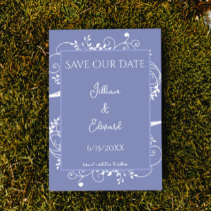 Faire-part Périwinkle Flourish Enregistrer La Date Annonce