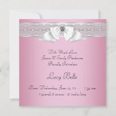 Faire-part Perles rose noir bébé fille photo naissance (Dos)