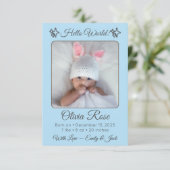 Faire-part Personalized Baby Photo Name & Parents for Newborn (Debout devant)