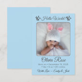 Faire-part Personalized Baby Photo Name & Parents for Newborn (Devant / Derrière)