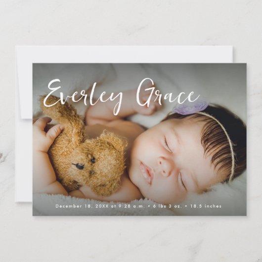 Faire-part Personalized Baby Photos Elegant Script Name (Devant)