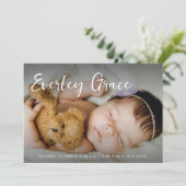 Faire-part Personalized Baby Photos Elegant Script Name (Debout devant)