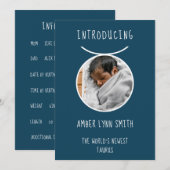Faire-part Personalized White and Blue Taurus Zodiac (Devant / Derrière)
