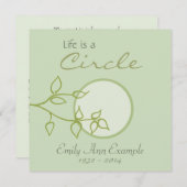 Faire-part personnalisable de la mort (Feuilles) (Devant / Derrière)