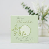 Faire-part personnalisable de la mort (Feuilles) (Debout devant)