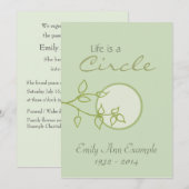 Faire-part personnalisable de la mort (Feuilles) (Devant / Derrière)