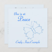 Faire-part personnalisable de la mort - Papillon (Devant / Derrière)