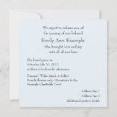 Faire-part personnalisable de la mort - Papillon (Dos)