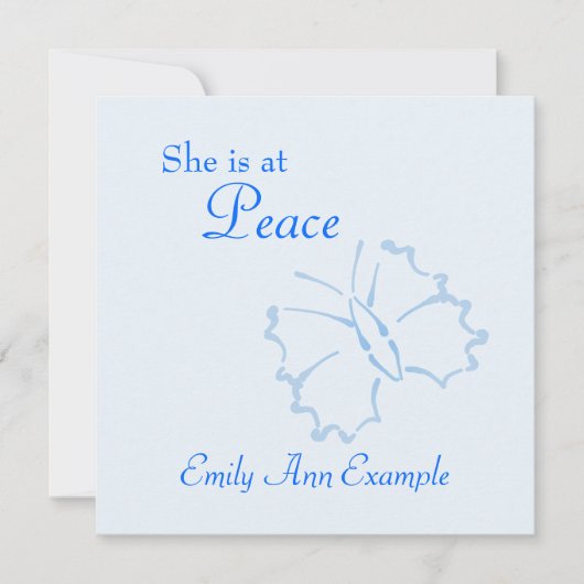 Faire-part personnalisable de la mort - Papillon (Devant)