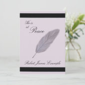 Faire-part personnalisable de la mort (plume) (Debout devant)