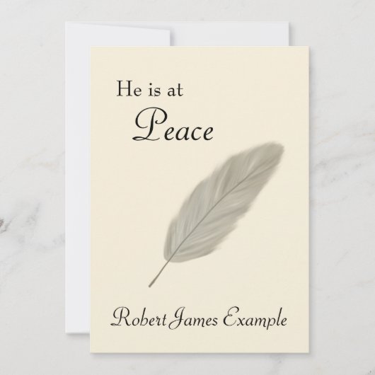 Faire-part personnalisable de la mort (sable) (Devant)