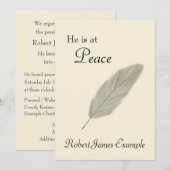 Faire-part personnalisable de la mort (sable) (Devant / Derrière)