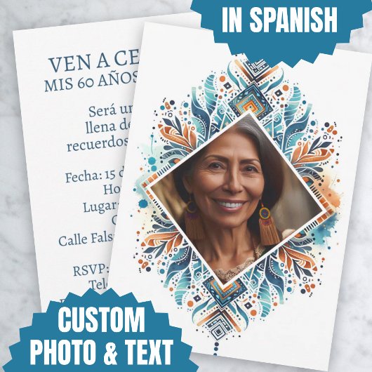 Faire-Part Personnalisé Invitation de 60 Ans Motif