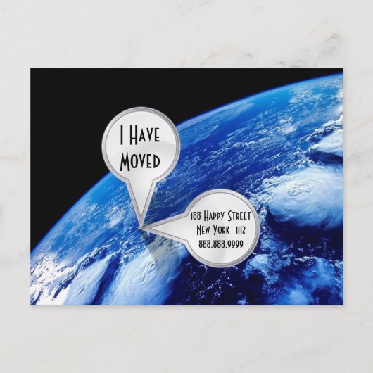 Faire-part Personnalisé J'Ai Déplacé Carte Postale (Devant)