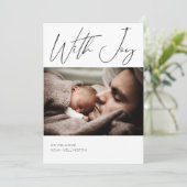 Faire-part Personnaliser de calligraphie photo moderne Couleu (Debout devant)