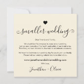 Faire-part Petit Mariage Crème Ivoire Photo Réduction Mariage (Devant)