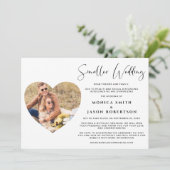 Faire-part Petit Mariage Photo Cadre Coeur Élégant (Debout devant)