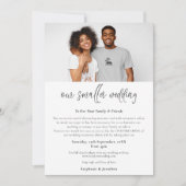 Faire-part Petit Mariage Réduire Photo Script Moderne (Devant)